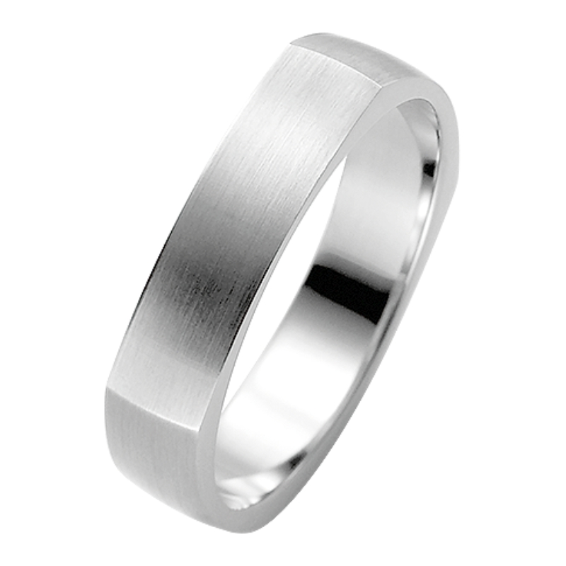 Mattierter Silberring mit eckiger Form