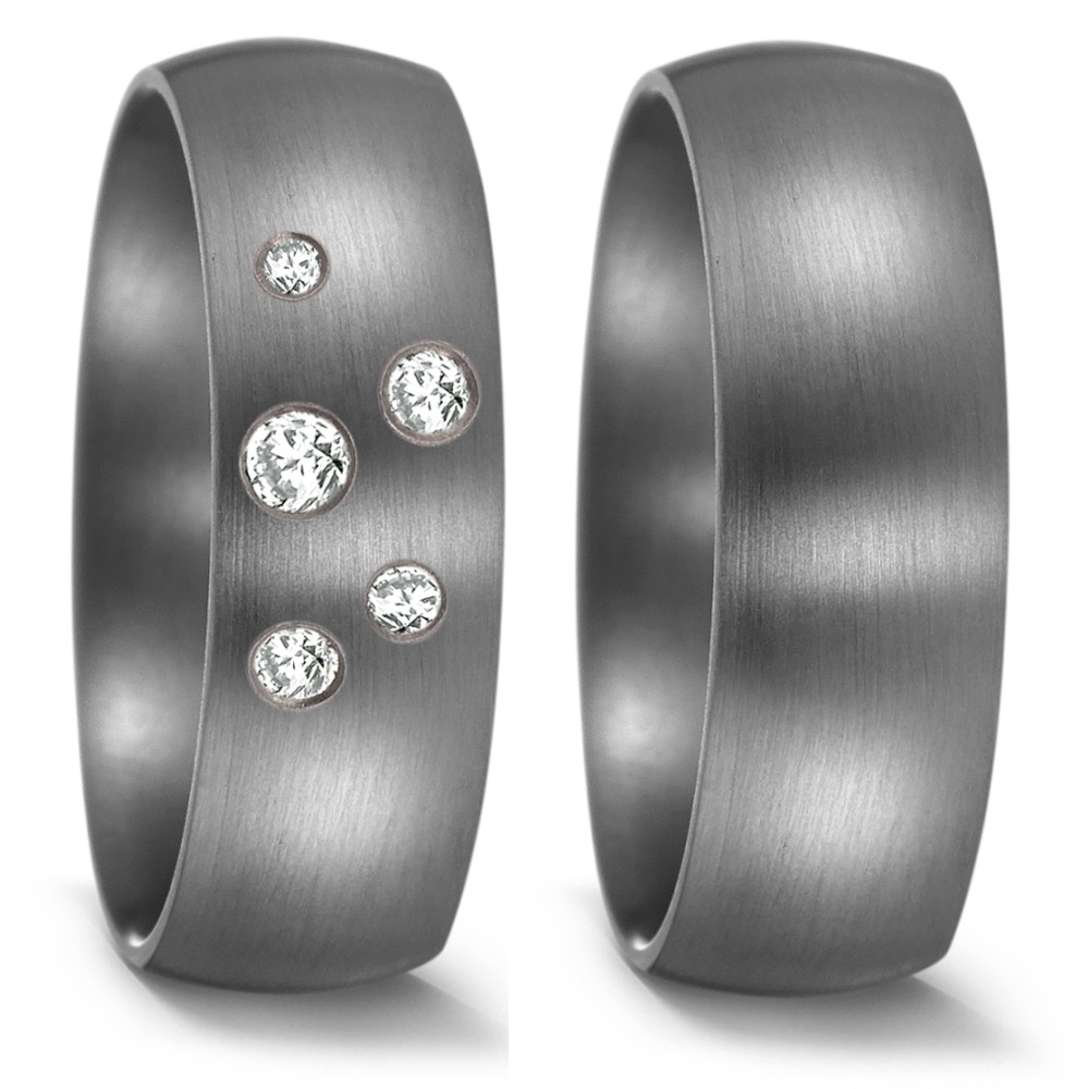 Aufregende Tantal Trauringe mit vielen Diamanten in Sternenhimmel-Optik 8926847