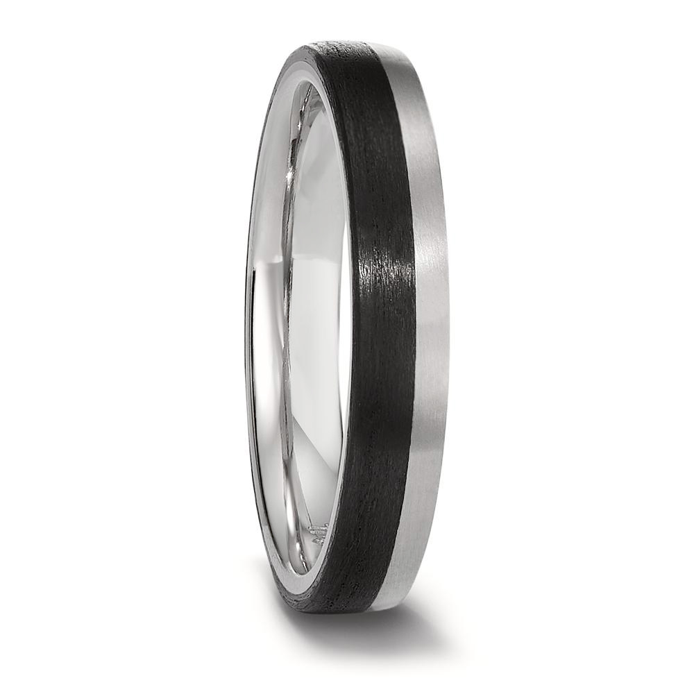 Eheringe aus Titan mit Diamanten und schmalem Carbonstreifen