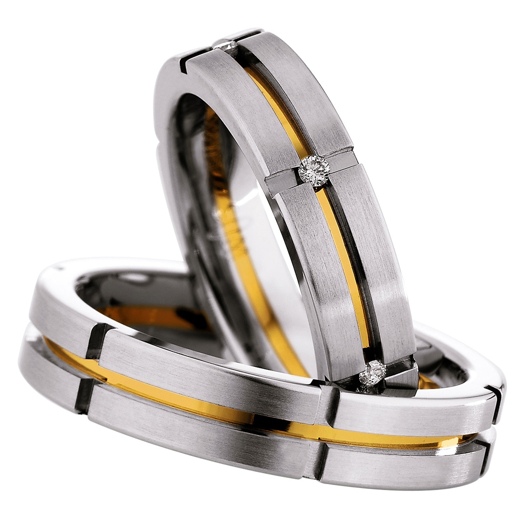 Eheringe Trauringe Günstig Hochzeitsringe Modern Gelbgold Edelstahl Saint Maurice 49-88230 & 49-8823
