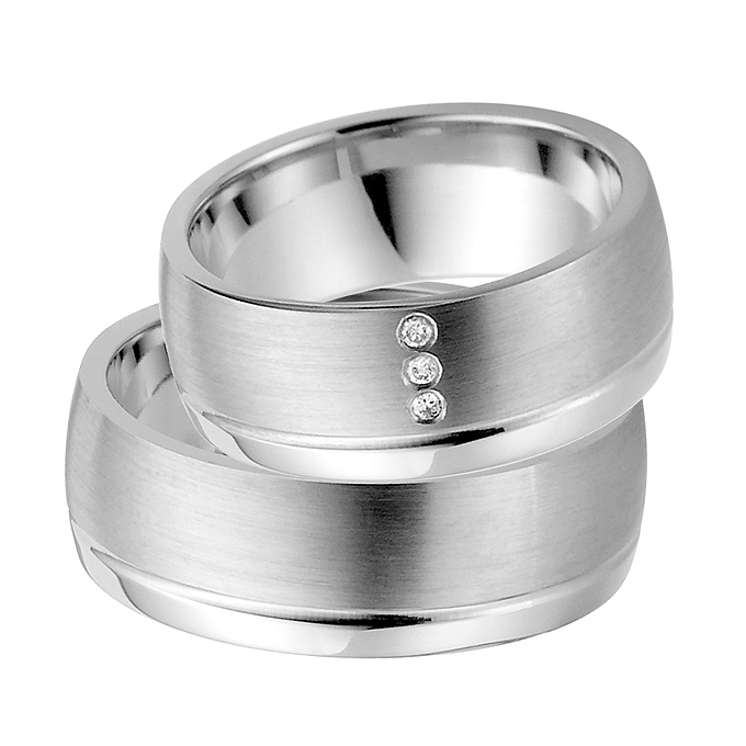 Eheringe Partnerringe platinierte Silberringe Verlobungsringe