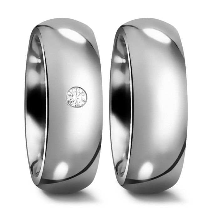 Außergewöhnlich Partnerringe Eheringe aus Titan mit Diamant TitanFactory 51115