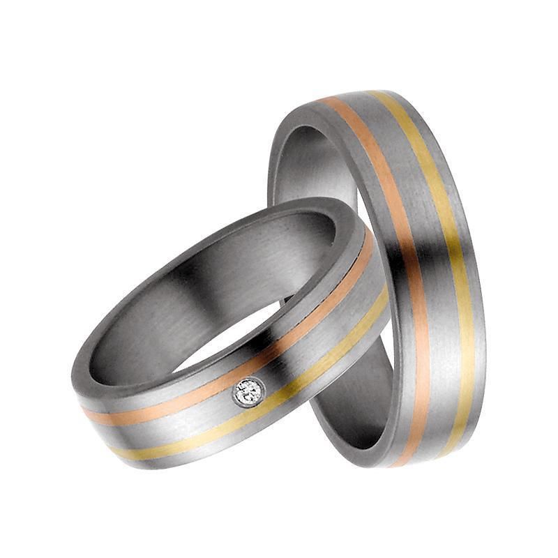 Eheringe Trauringe Günstig Titan / Roségold / Gelbgold Diamanten MyTrauring Rauschmayer 50532