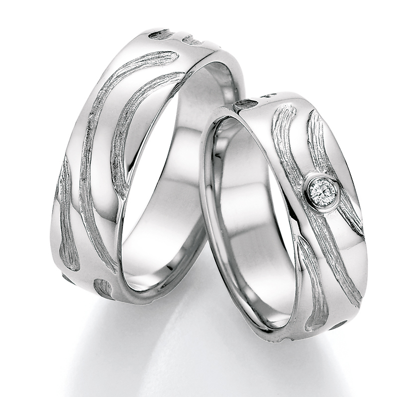 Eheringe Trauringe aus Silber 925 mit Diamant Ruesch Collection Nowotny 66/52010-061