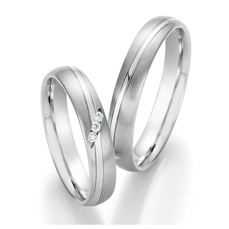 Eheringe Trauringe aus Stahl mit Diamant Ruesch Collection Nowotny 88/22030-040