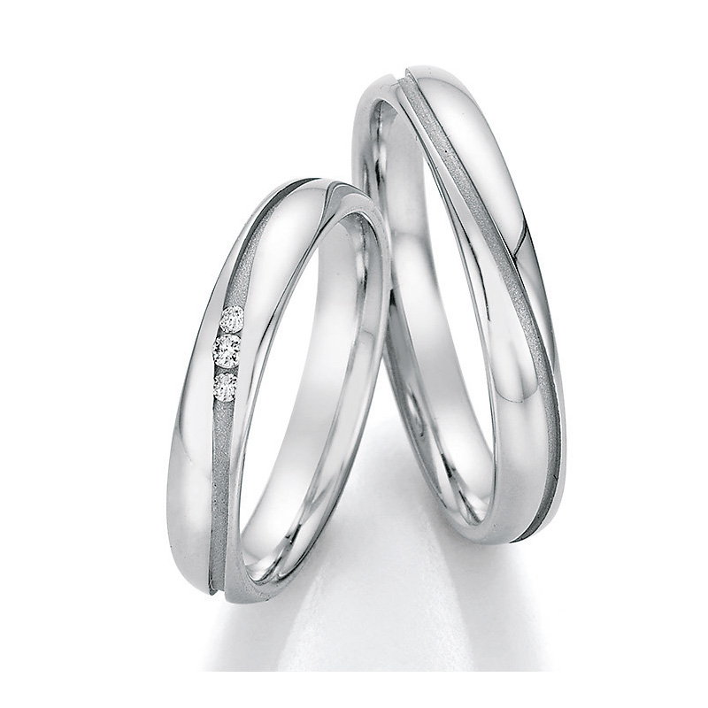 Eheringe Trauringe aus Stahl mit Diamant Ruesch Collection Nowotny 88/22050-035