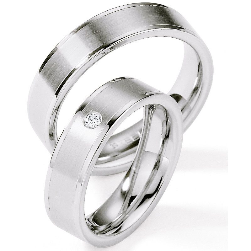 Eheringe Trauringe aus Stahl mit Diamant Ruesch Collection Nowotny 88/01220-060