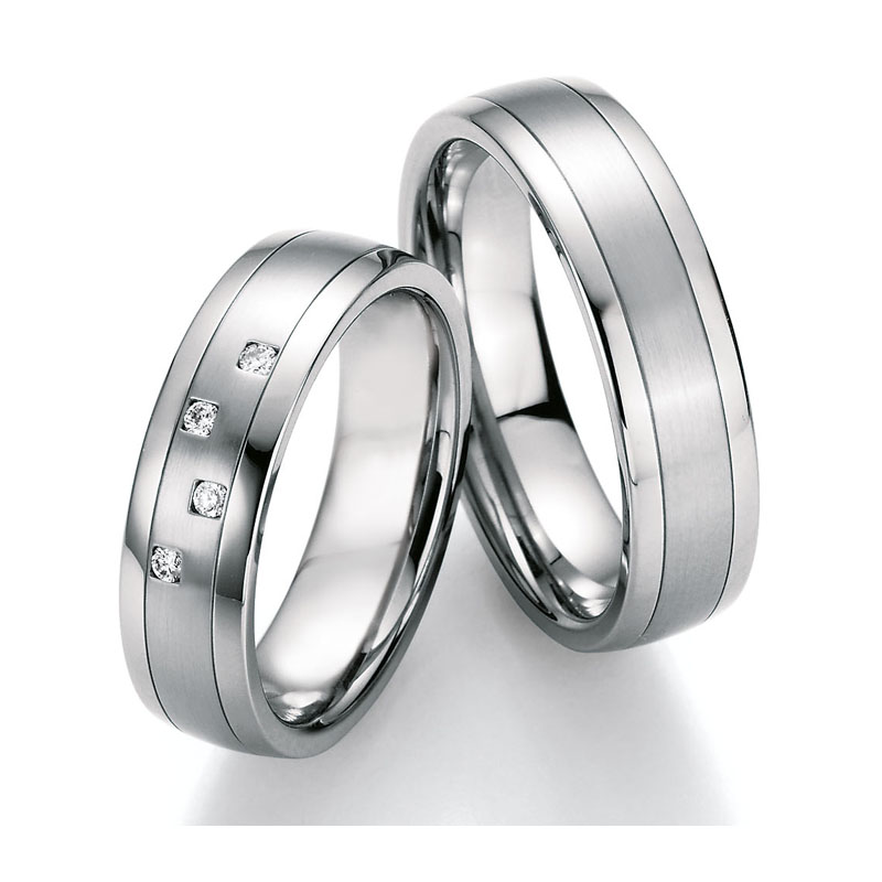 Eheringe Trauringe aus Stahl mit Diamant Ruesch Collection Nowotny 88/20010-060