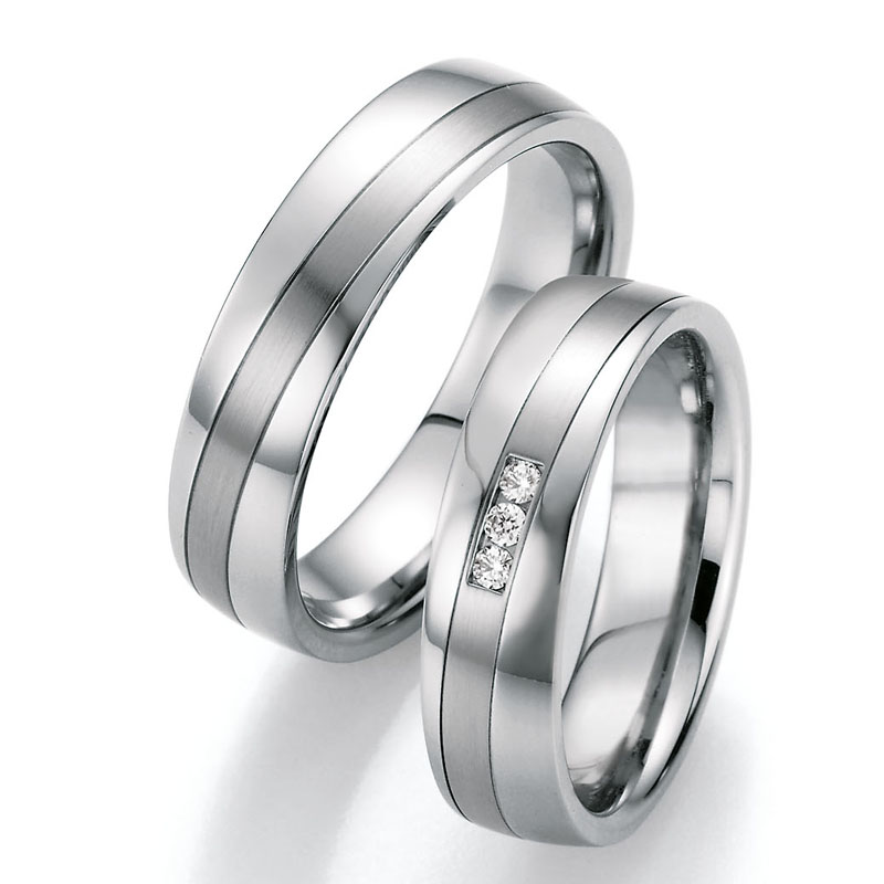 Eheringe Trauringe aus Stahl mit Diamant Ruesch Collection Nowotny 88/20090-055