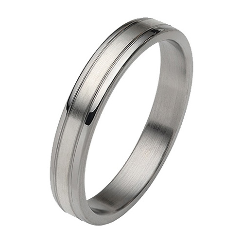 Edelstahl Silber Partnerringe Eheringe mit Diamant