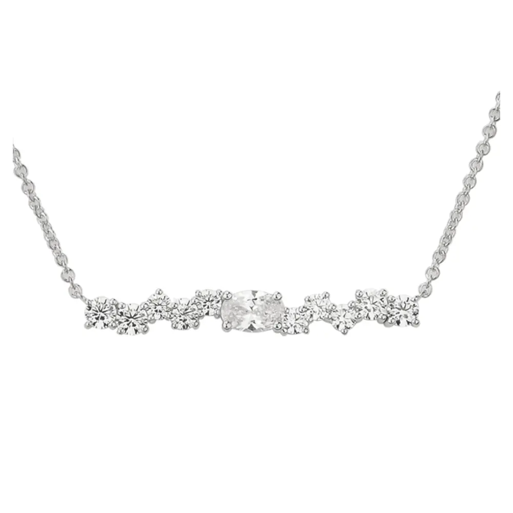 Kette aus rhodiniertem Silber 925 mit Zirkoniaband im zoom