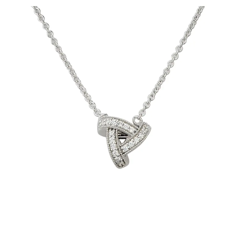 Kette aus rhodiniertem Silber 925 mit einem Pendant mit Zirkonia im Zoom