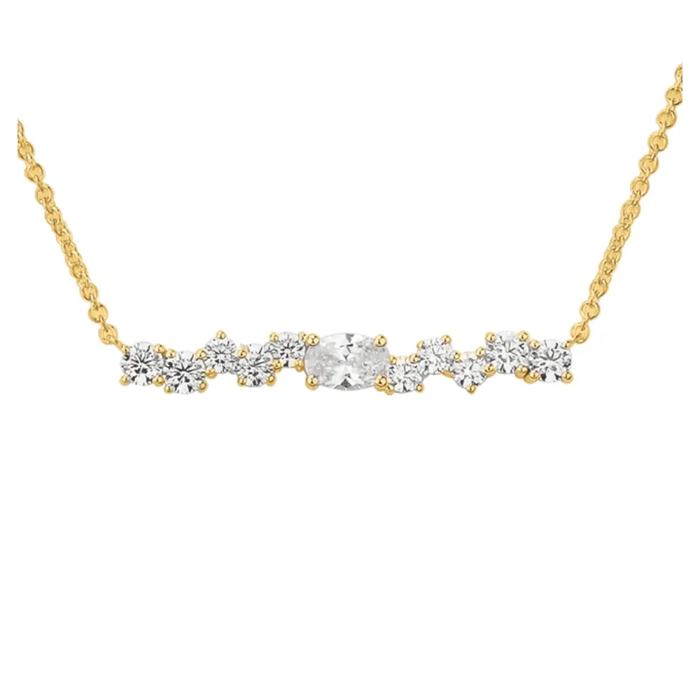 Kette aus goldplattiertem Silber 925 mit Zirkoniaband im Zoom