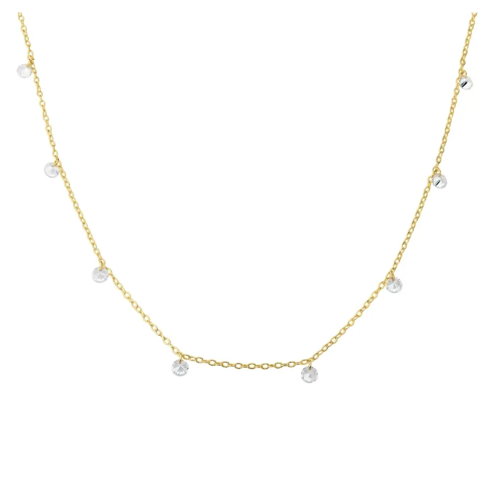 Kette aus goldplattiertem Silber 925 mit Zirkonia-Akzenten