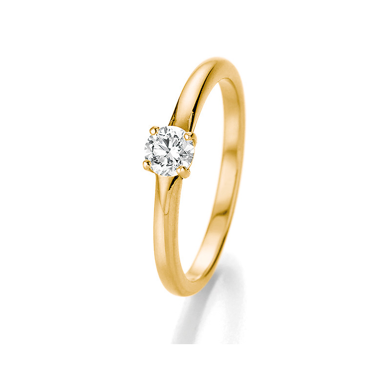 Romantischer Gelbgold Verlobungsring mit einem Diamanten 121108