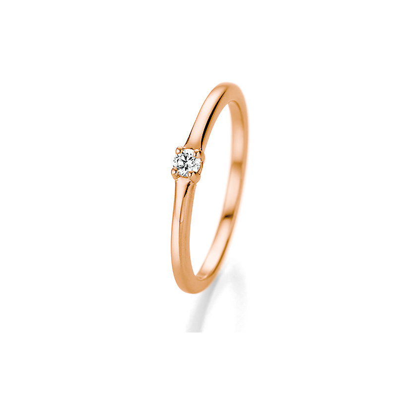 Zart gestalteter Verlobungsring aus Roségold mit Diamanten 121070