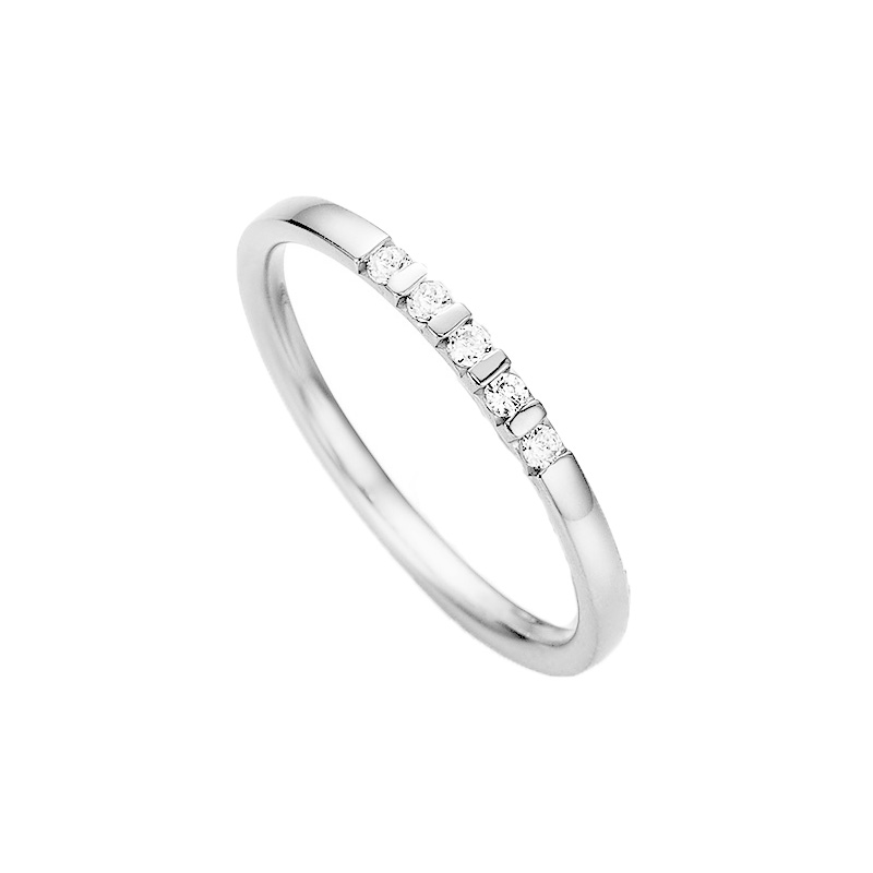Zarter Memoirering aus Weissgold mit Diamantenvon ges. 0.1 Karat 121055