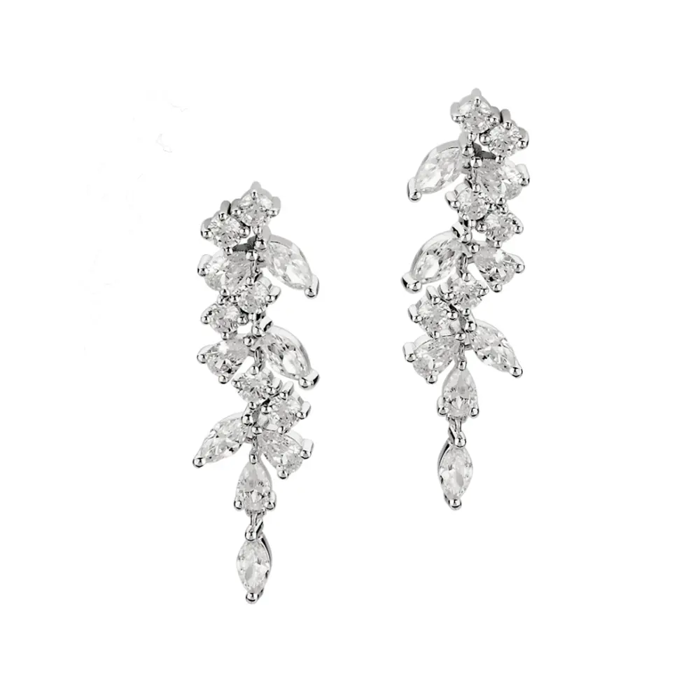 Rhodinierte Silber 925 Ohrhänger mit Zirkonia