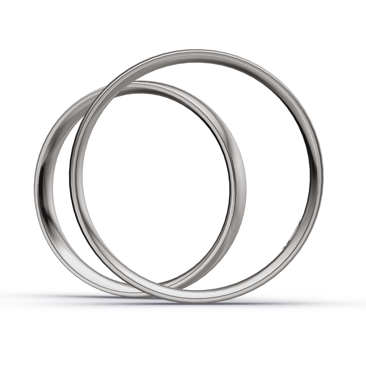 Polierte Trauringe aus Palladium 500 in schlichtem Design mit Diamanten
