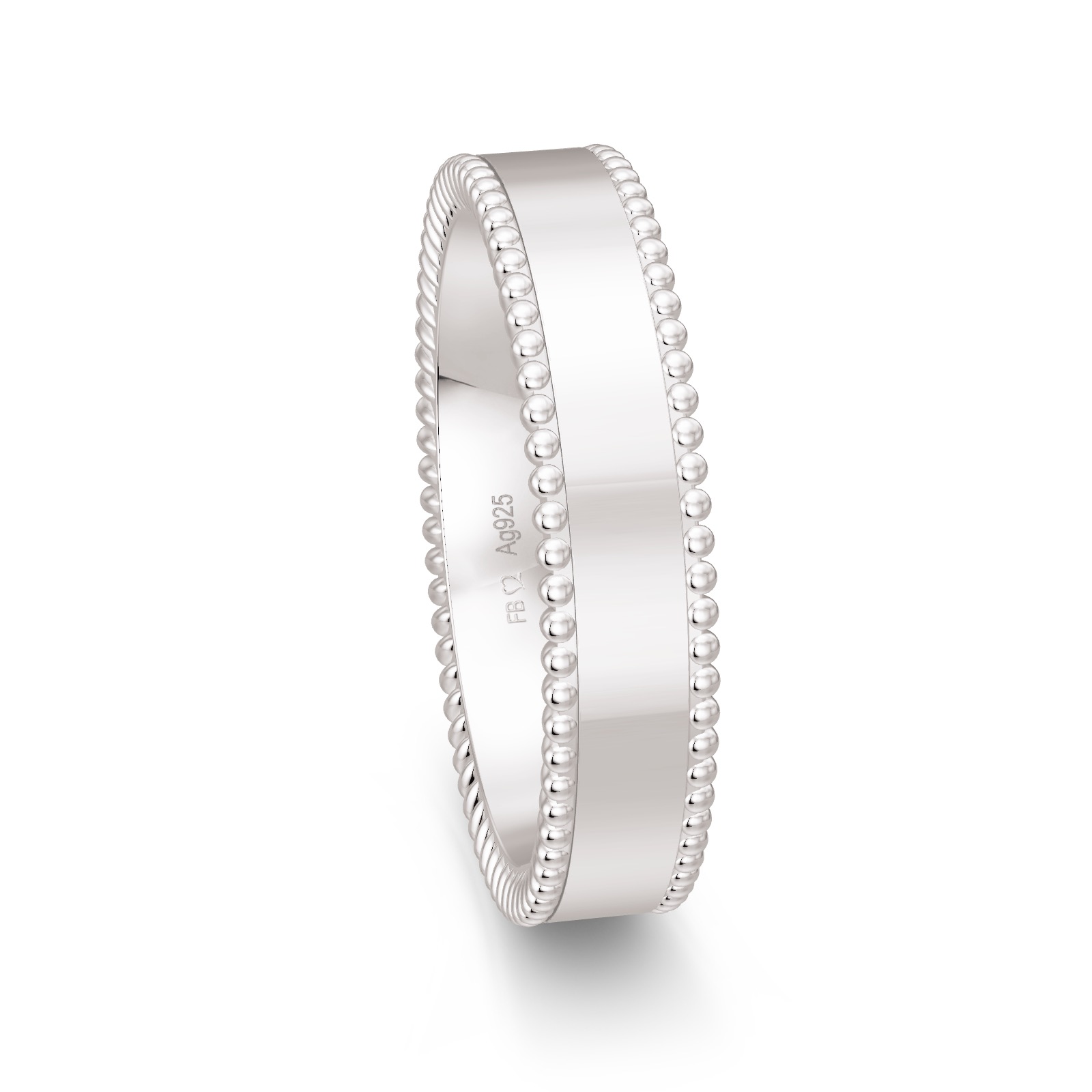 Trauring aus Silber 925 mit Muster am Rand