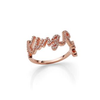 Individueller Ring aus vergoldetem Silber 925 mit Zirkonia-Steinbesatz MY024