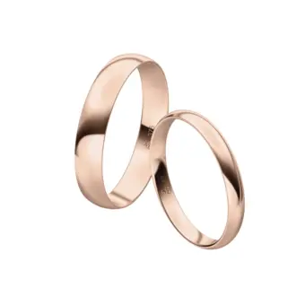 Roségold Eheringe mit polierter Oberfläche in den Breiten 2,5 mm und 4 mm
