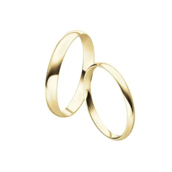 Elegant polierte Eheringe aus Gelbgold in zwei Breiten - 2 und 3 mm