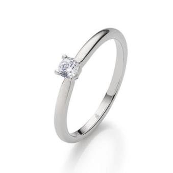 Antragsring aus Platin 950 mit 0,15 Karat Diamant in 4 Krappen