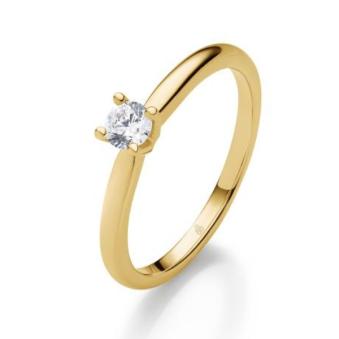 Solitairering aus Gelbgold 585 mit Diamant 0,2 Karat