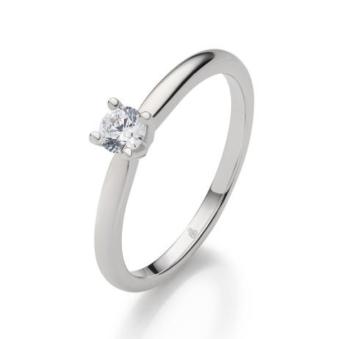 Platin Verlobungsring poliert mit 0.20 Karat Diamant