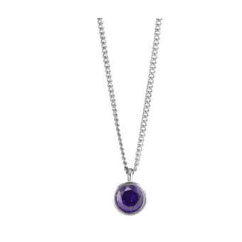 Halskette aus Edelstahl mit violetten Zirkonia-Anhänger