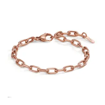 Gliederarmband aus roségoldplattiertem Edelstahl mit Polierung