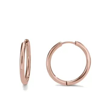 Edelstahl Creolen mit polierter Oberfläche und Klappverschluss