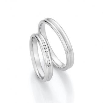 Aufnahme von Platin 600 Trauringe mit 9 x 0,005 Ct. Diamanten veredelt
