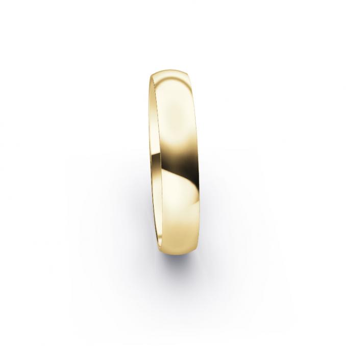 Aufnahme von schlichten polierten Gelbgold Eheringe in 4,5 mm
