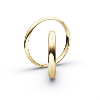 Aufnahme von schlichten polierten Trauringen aus Gelbgold mit 3 mm Breite