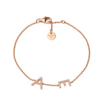 Buchstaben-Armband aus vergoldetem Silber 925 mit Zirkonia-Steinbesatz MY018