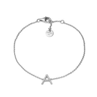 Initialen-Armband aus plattiertem Silber 925 mit Zirkonia-Steinbesatz  MY016