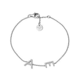Personalisiertes Armband aus vergoldetem Silber 925 mit Initialen und Zirkonia-Steinbesatz MY019