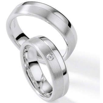 Eheringe Trauringe aus Silber 925 mit Diamant Ruesch Collection Nowotny 55/01100-060