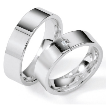 Eheringe Trauringe aus Silber 925 mit Diamant Ruesch Collection Nowotny 55/01130-060