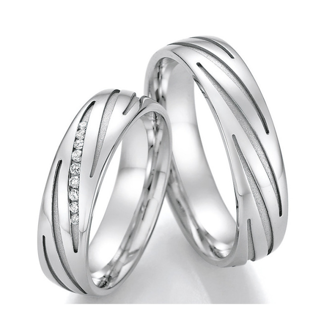 Eheringe Trauringe aus Silber 925 mit Diamant Ruesch Collection Nowotny 55/30130-055