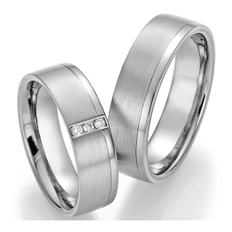 Eheringe Trauringe aus Titan & Platin 600 mit Diamant Ruesch Collection Nowotny 86/10010-062
