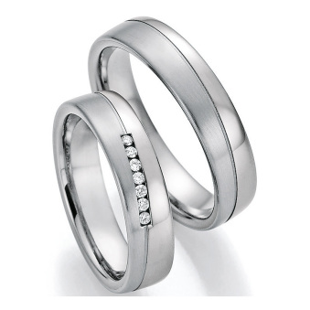 Eheringe Trauringe aus Titan & Platin 600 mit Diamant Ruesch Collection Nowotny 86/10070-050