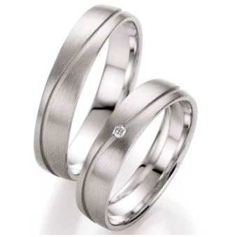 Eheringe Trauringe aus Weißgold mit Diamant Ruesch Collection Nowotny 66/10070-045