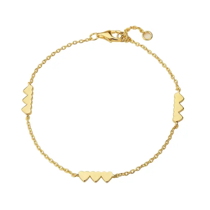 Armband aus goldplattiertem Silber 925 mit Herz-Design