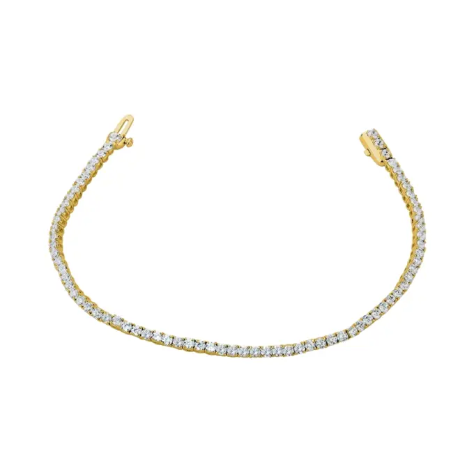 Zirkoniabesetztes Armband als goldplattiertem Silber 925