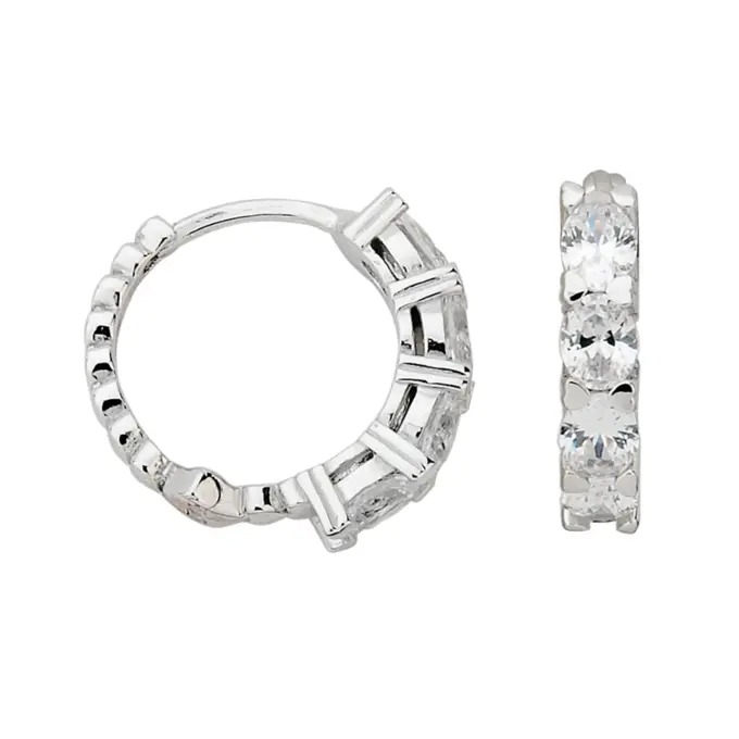 Silber 925 Creolen mit vielen Zirkonia