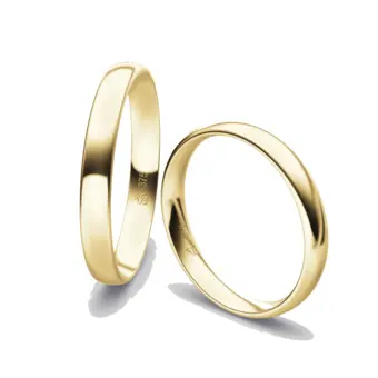 Gelbgold Eheringe in polierter Gestaltung mit 3 mm Breite und 1,3 mm Stärke