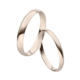 Eheringe aus poliertem Herbstgold in zwei Breiten 2 mm und 3 mm